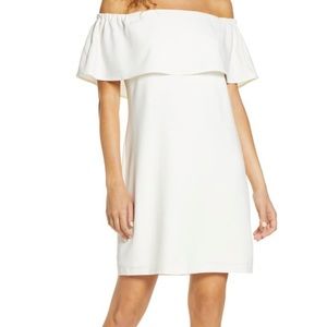 NWT Charles Henry Off-Shoulder dress in Ivory (Size small)